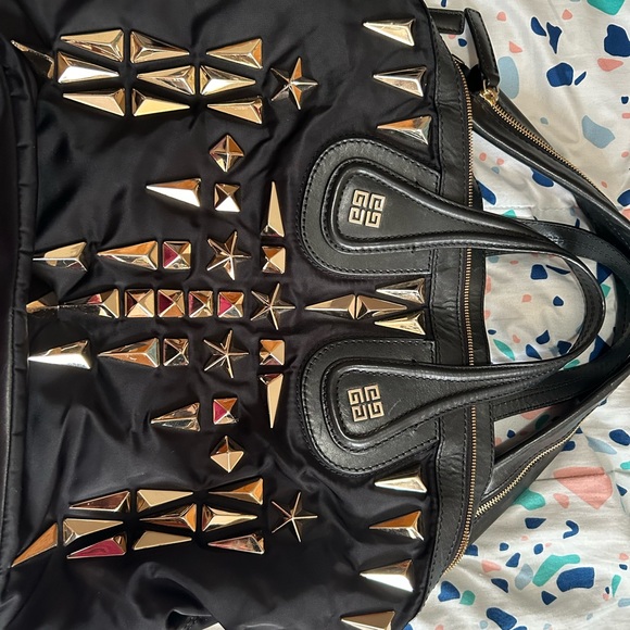 Givenchy Nightingale Studded Nylon and Leather Medium Bag - Picture 11 of 11